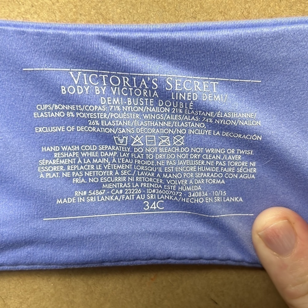 Victoria’s Secret Body by Victoria lined semi bra 34C - Picture 6 of 7